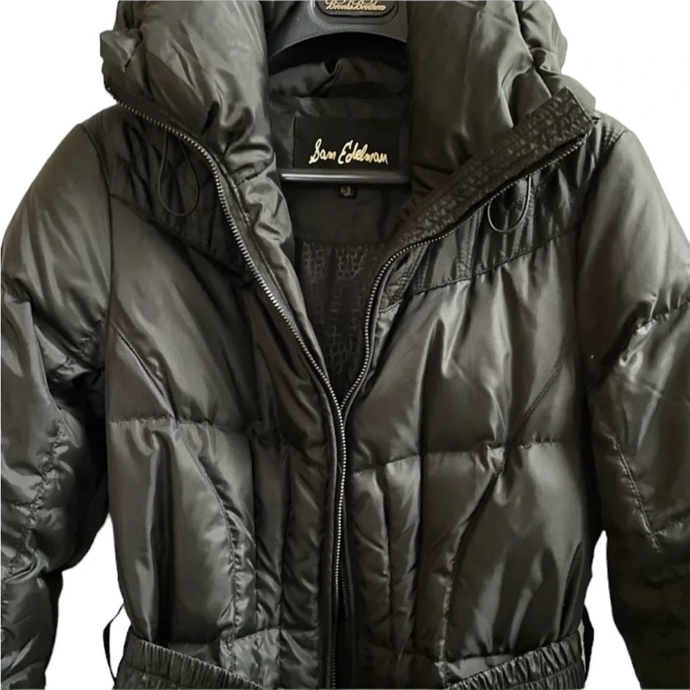 Sam Edelman Women's Belted Longline Down Puffer Jacket